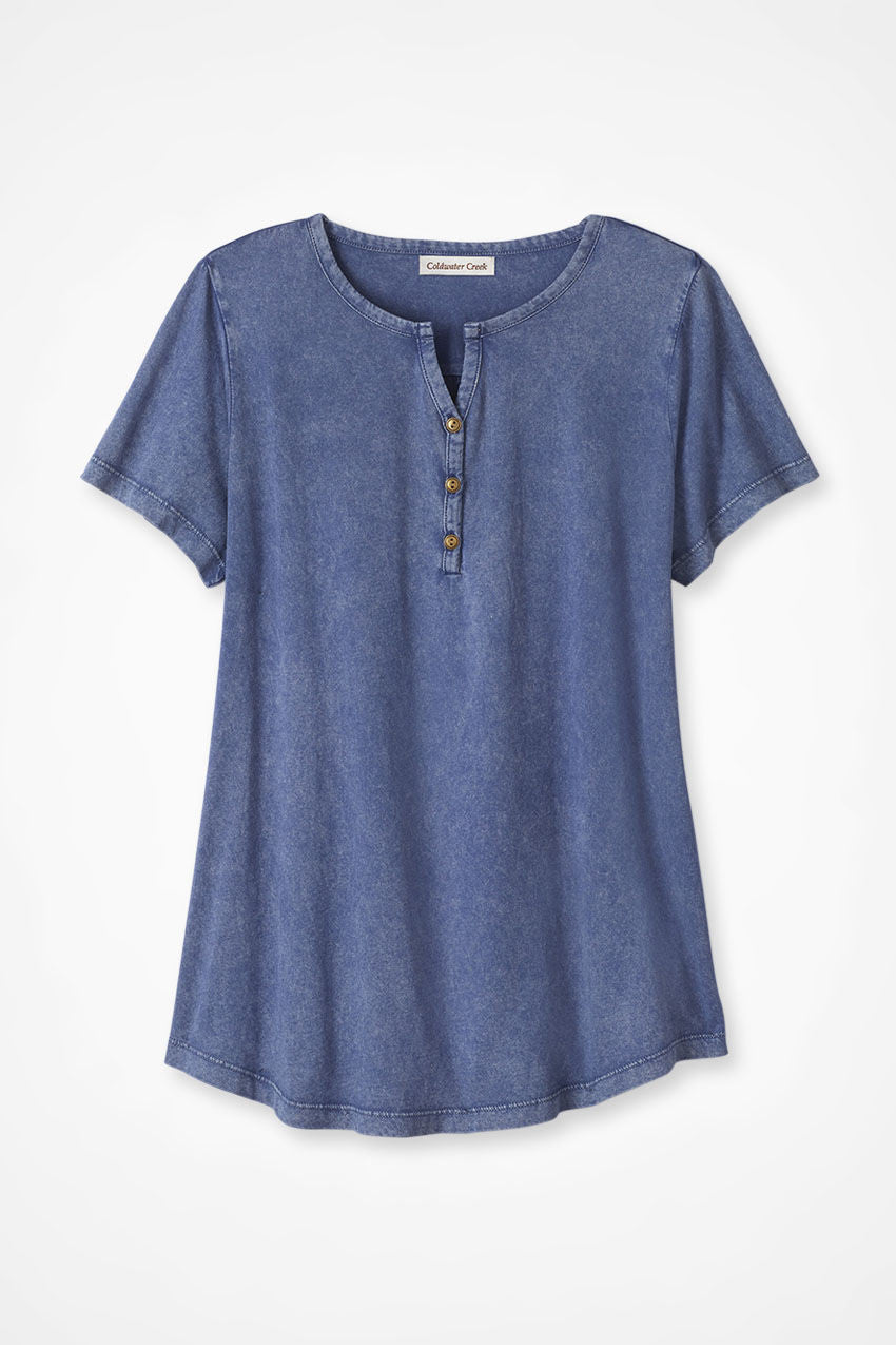 Vintage-Wash Henley