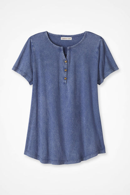Vintage-Wash Henley