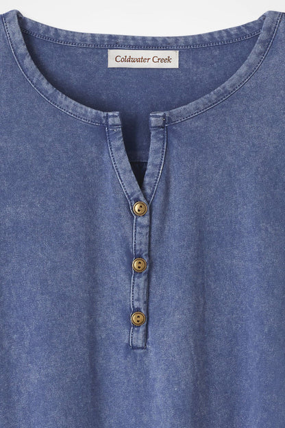 Vintage-Wash Henley