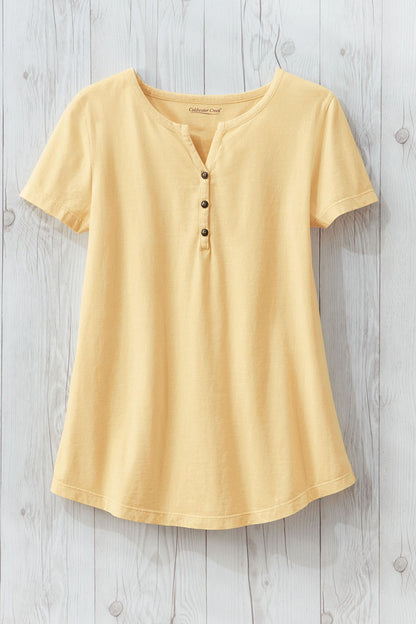 Vintage-Wash Henley
