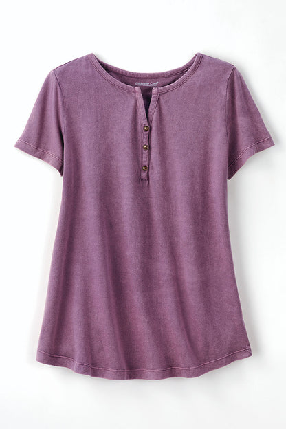 Vintage-Wash Henley
