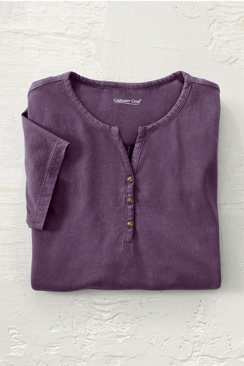 Vintage-Wash Henley