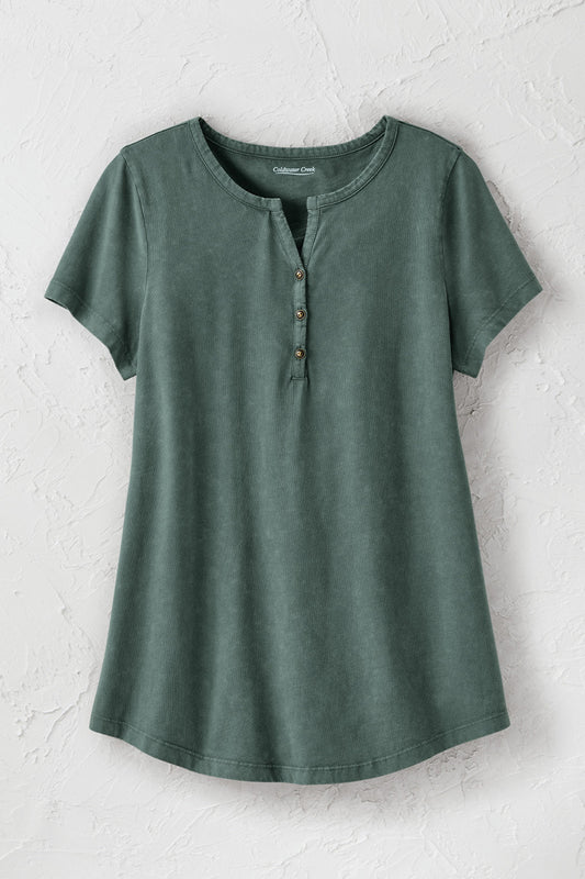 Vintage-Wash Henley