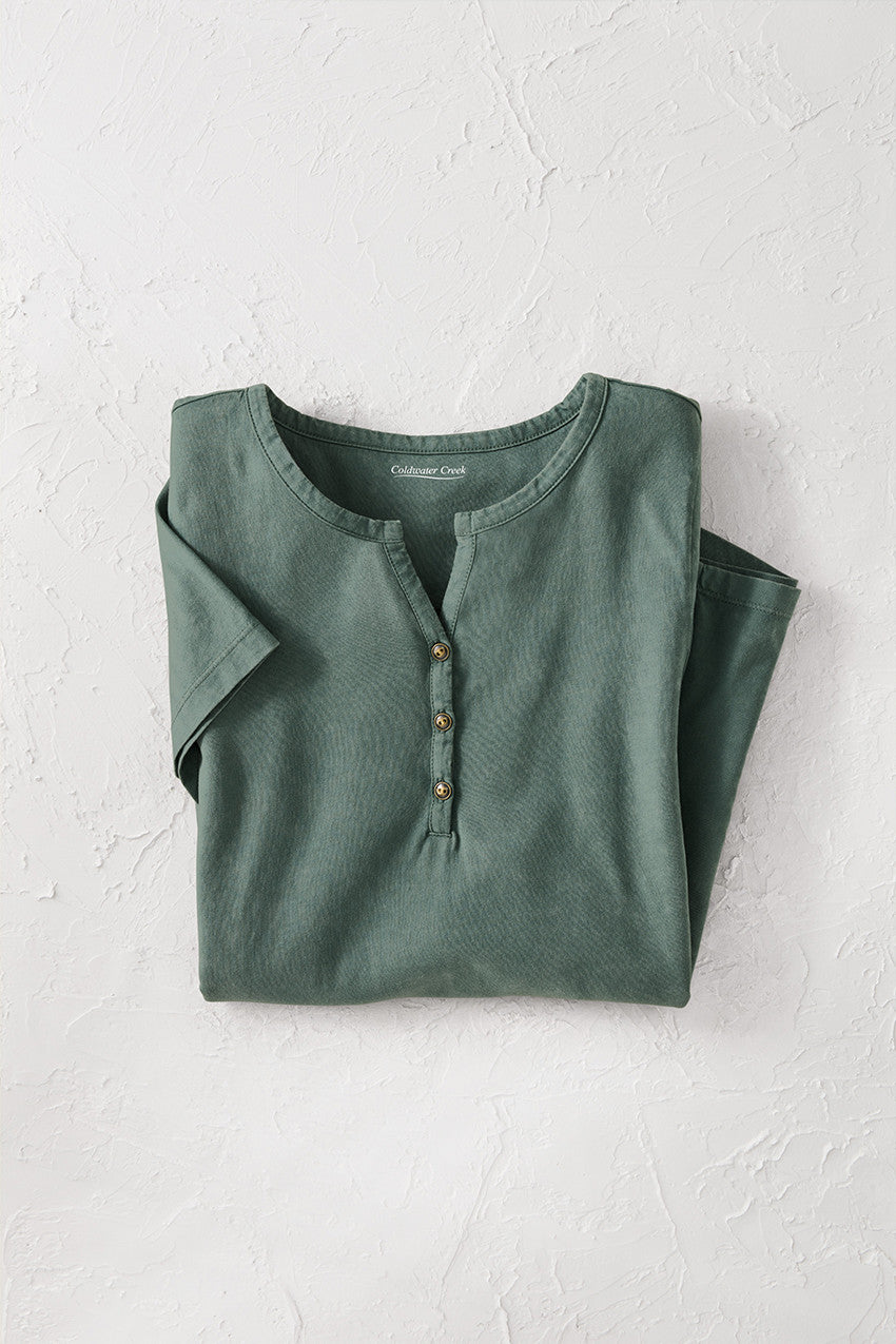 Vintage-Wash Henley