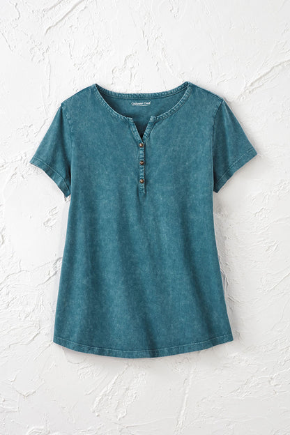Vintage-Wash Henley