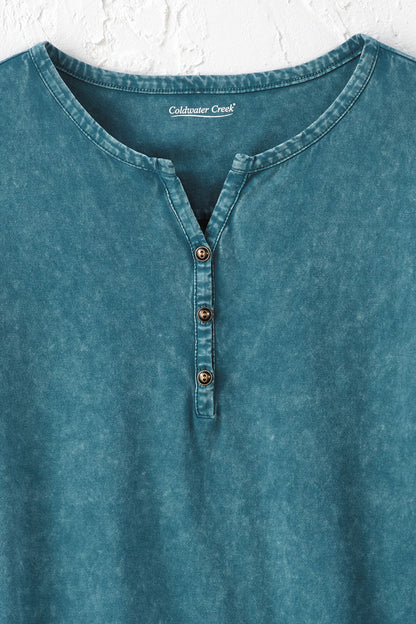 Vintage-Wash Henley