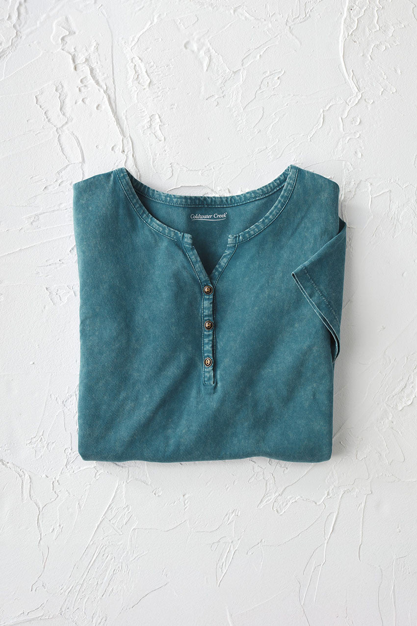 Vintage-Wash Henley