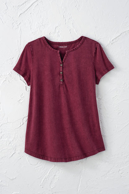Vintage-Wash Henley