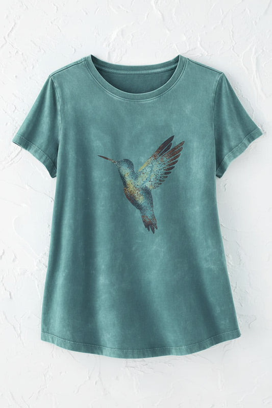 Vintage-Wash Hummingbird Tee