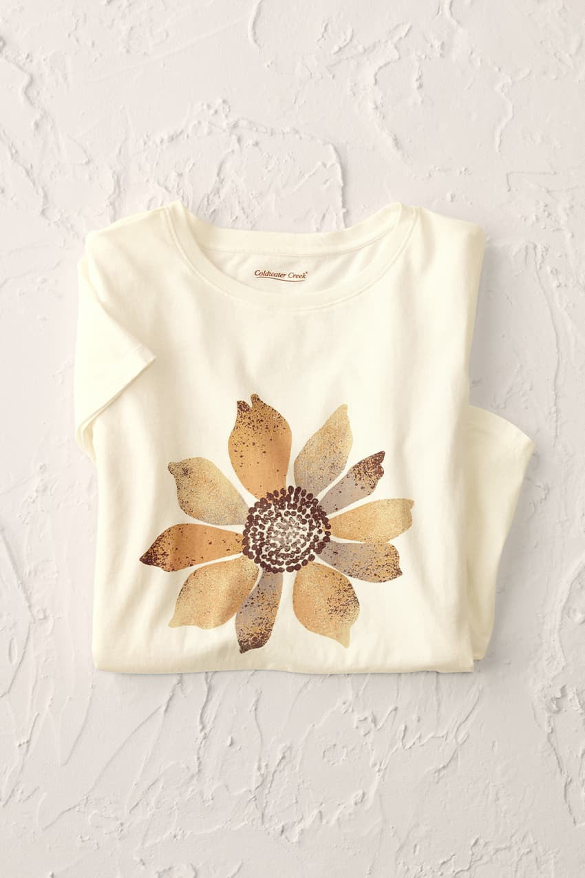 Vintage-Wash Sunflower Tee
