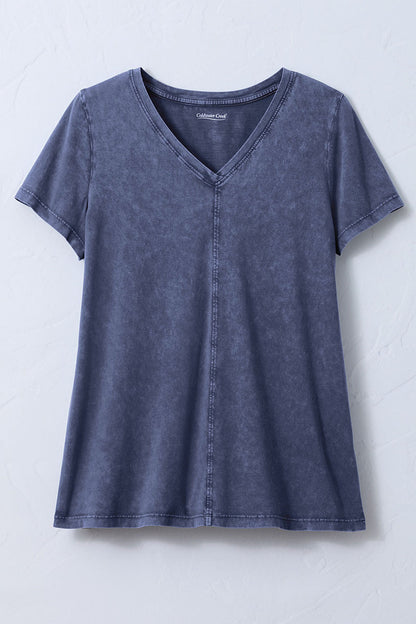 Vintage-Wash V-Neck Tee