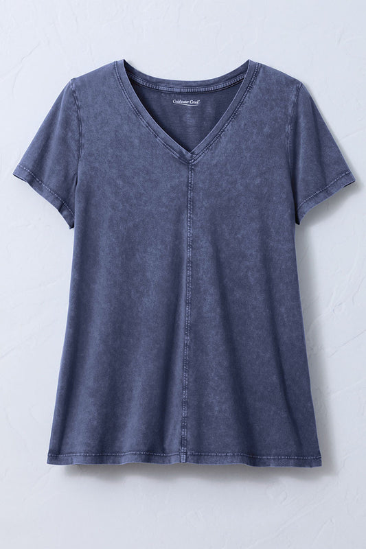 Vintage-Wash V-Neck Tee