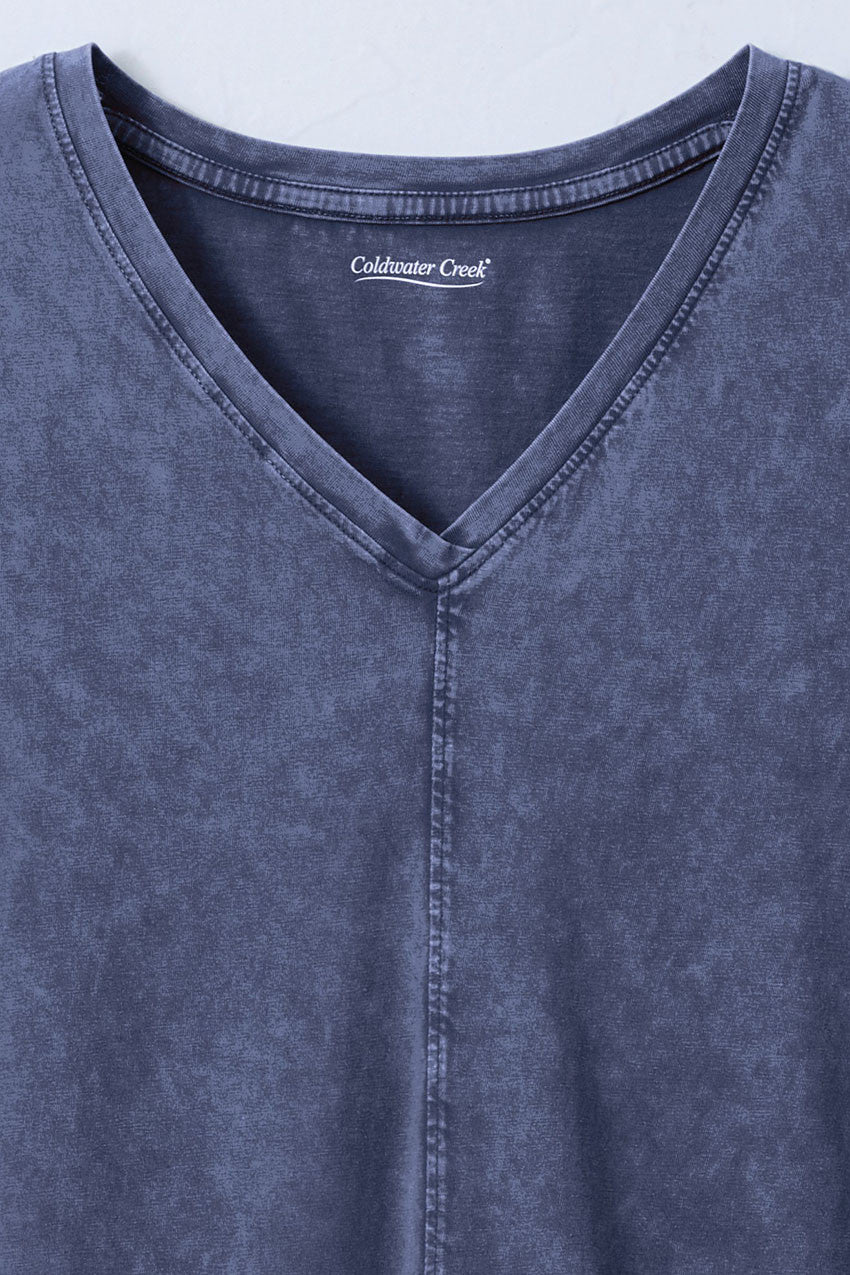 Vintage-Wash V-Neck Tee