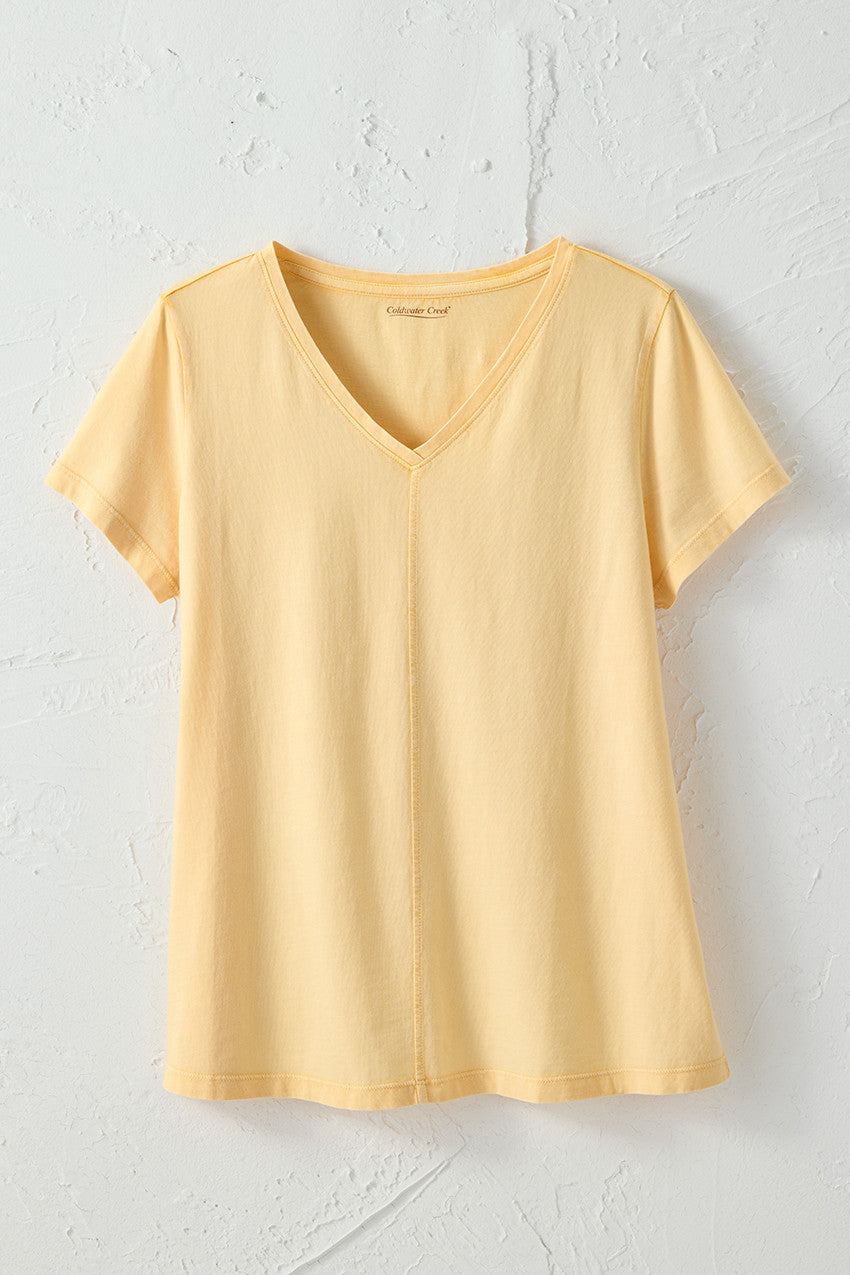 Vintage-Wash V-Neck Tee