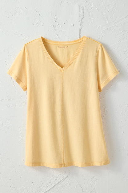 Vintage-Wash V-Neck Tee