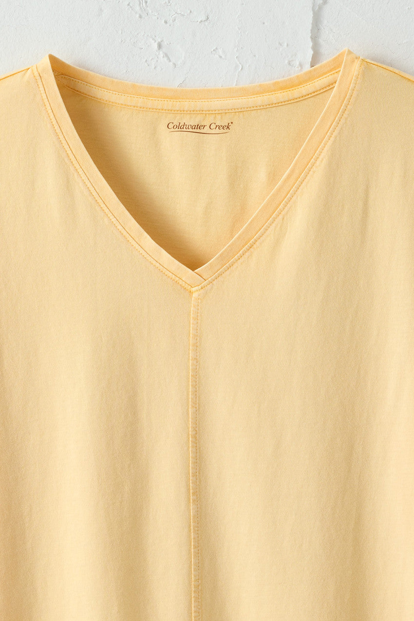 Vintage-Wash V-Neck Tee