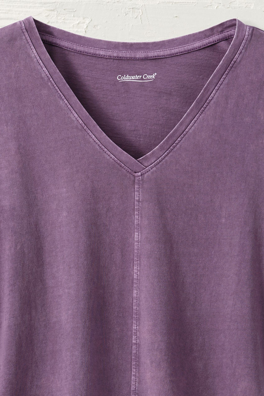 Vintage-Wash V-Neck Tee