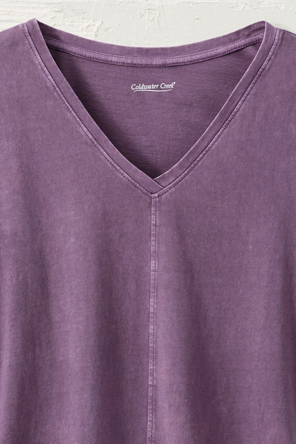 Vintage-Wash V-Neck Tee
