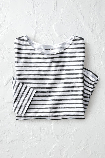 Watercolor Stripe Slub Tee