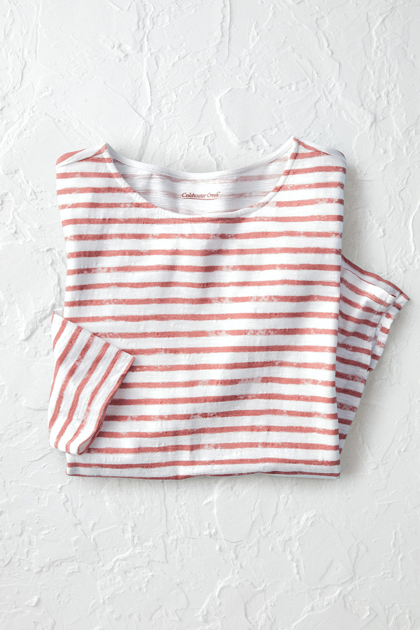 Watercolor Stripe Slub Tee
