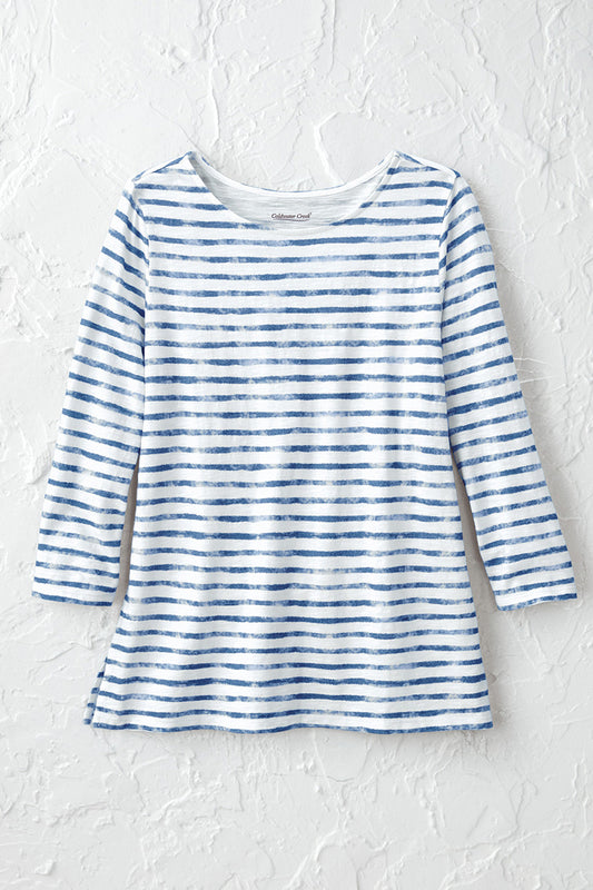 Watercolor Stripe Slub Tee