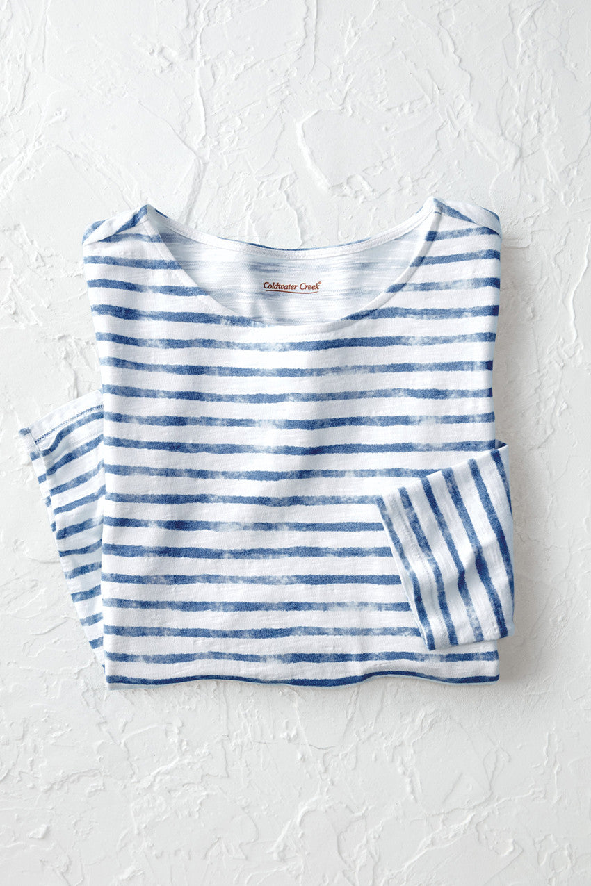 Watercolor Stripe Slub Tee