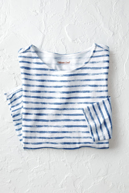 Watercolor Stripe Slub Tee