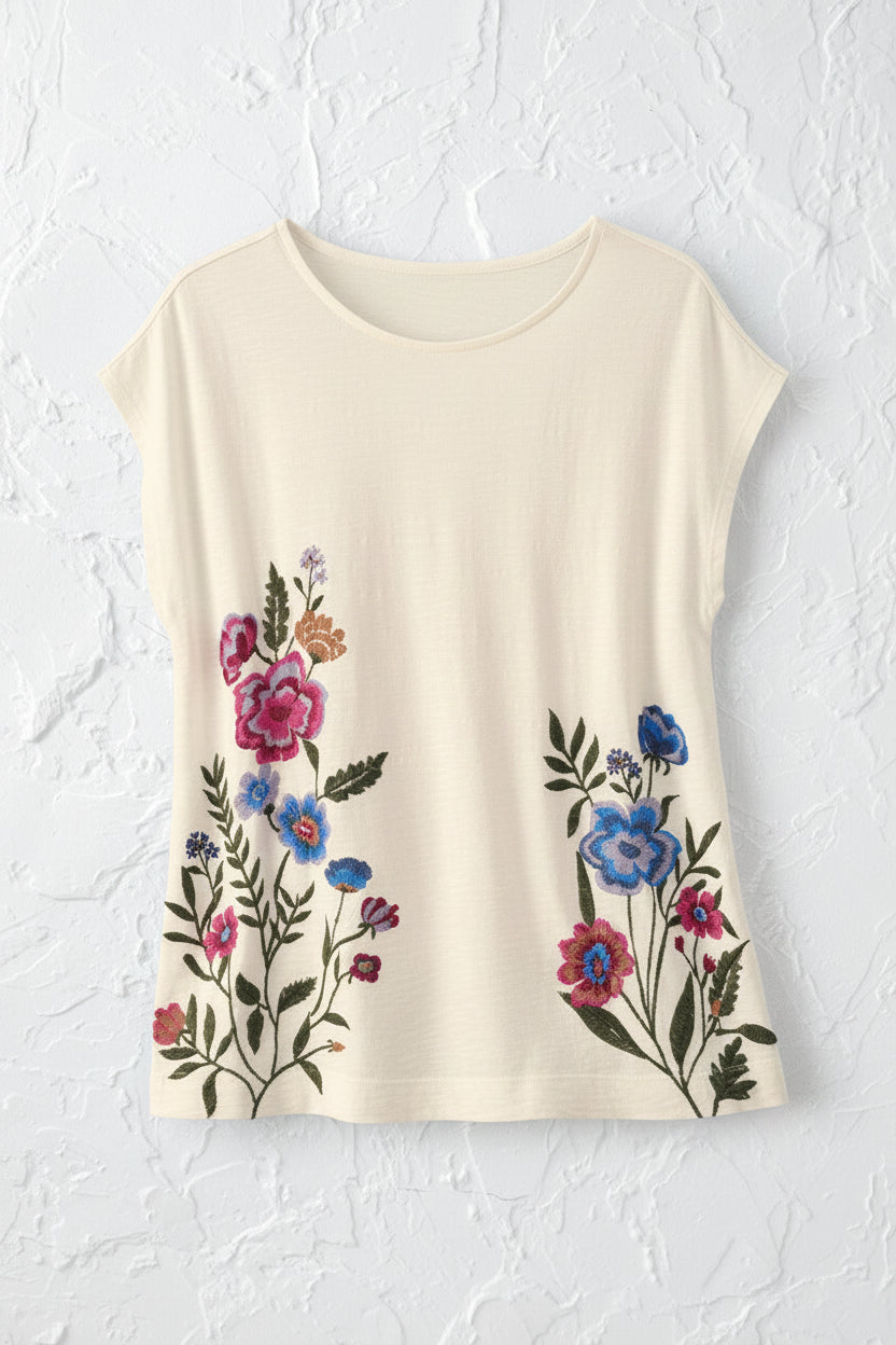 Wildflower Days Embroidered Tee